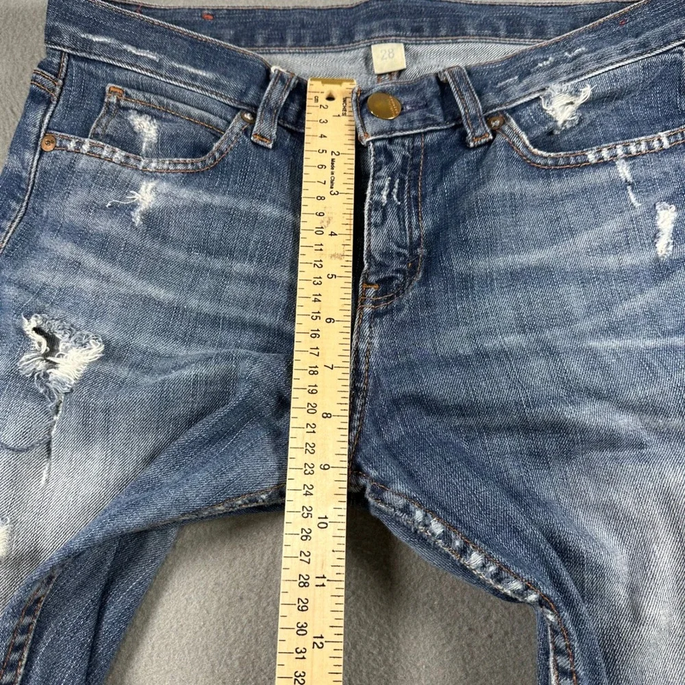 Banana Republic Distressed Skinny Jeans Mens 28 Medium Wash Blue Denim Frayed